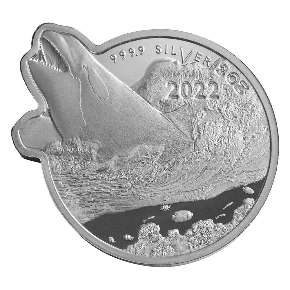 Ocean Predators 2oz Pure Silver Killer Whale Coin PAMP