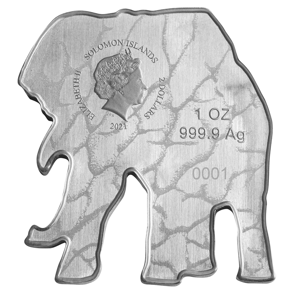 Animals of Africa 1oz Pure Silver African Elephant Coin PAMP