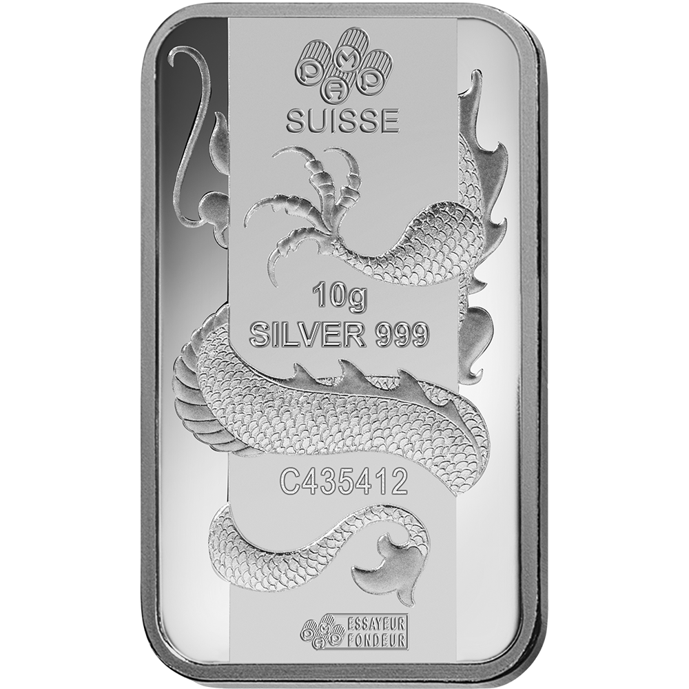 Lunar Dragon Silver Minted Bar - 10g | PAMP