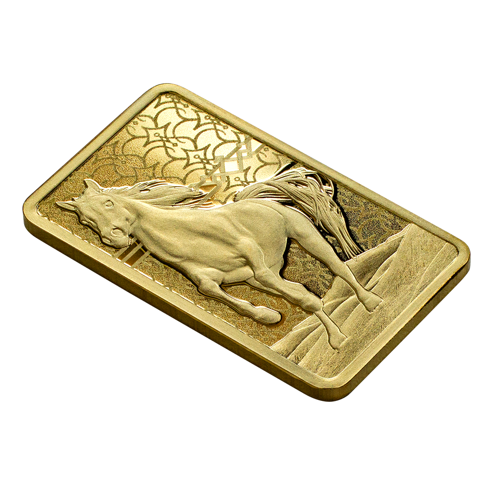 Arabian Horse 5g Pure Gold Bar with Pendant Frame | PAMP