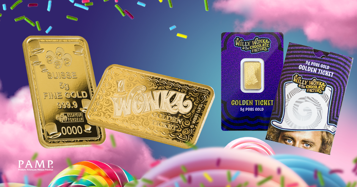 Buy 5 g Gold Willy Wonka® Golden Ticket Bar