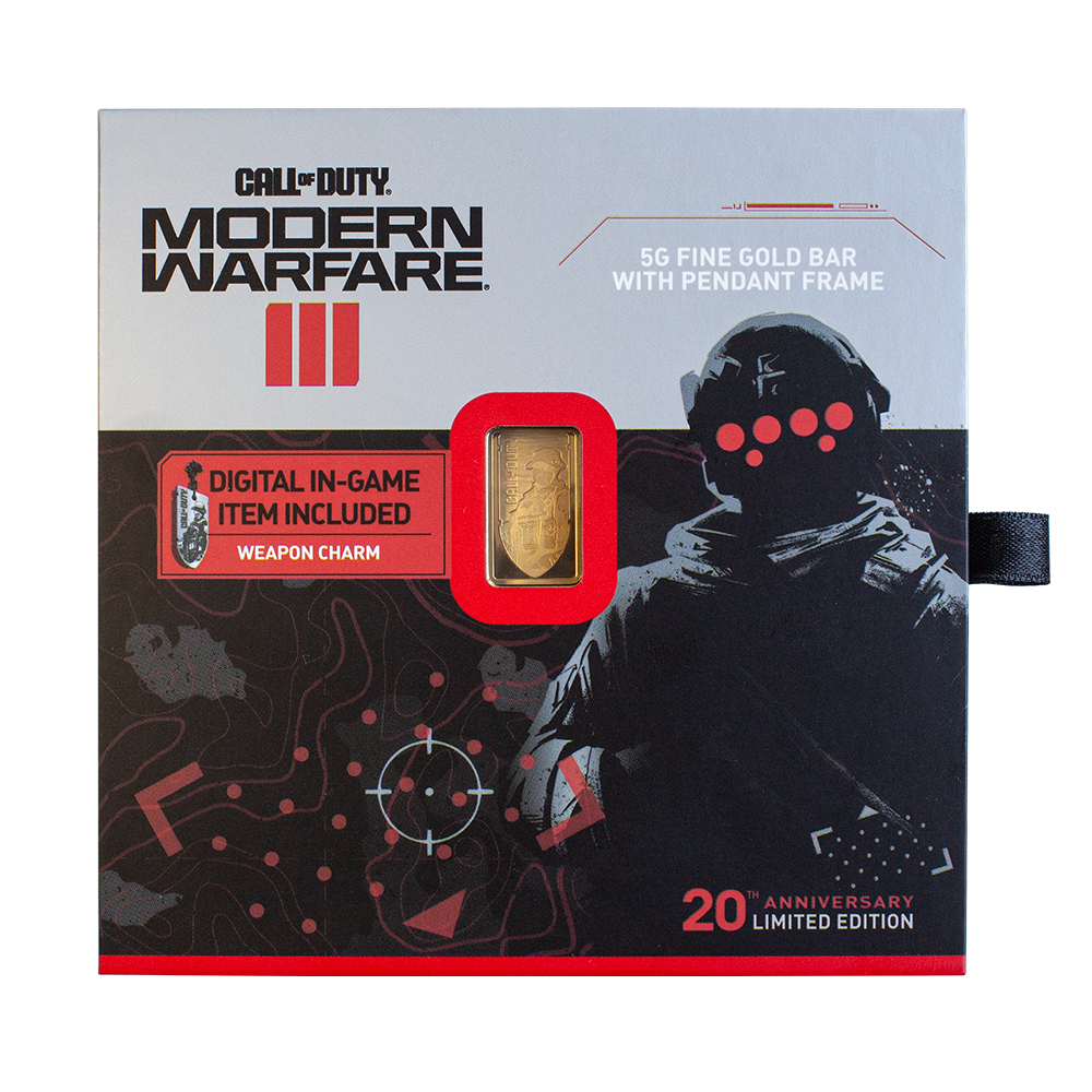 Call of Duty®: Modern Warfare® III 5g gold bar with pendant frame & bonus  in-game weapon charm | PAMP