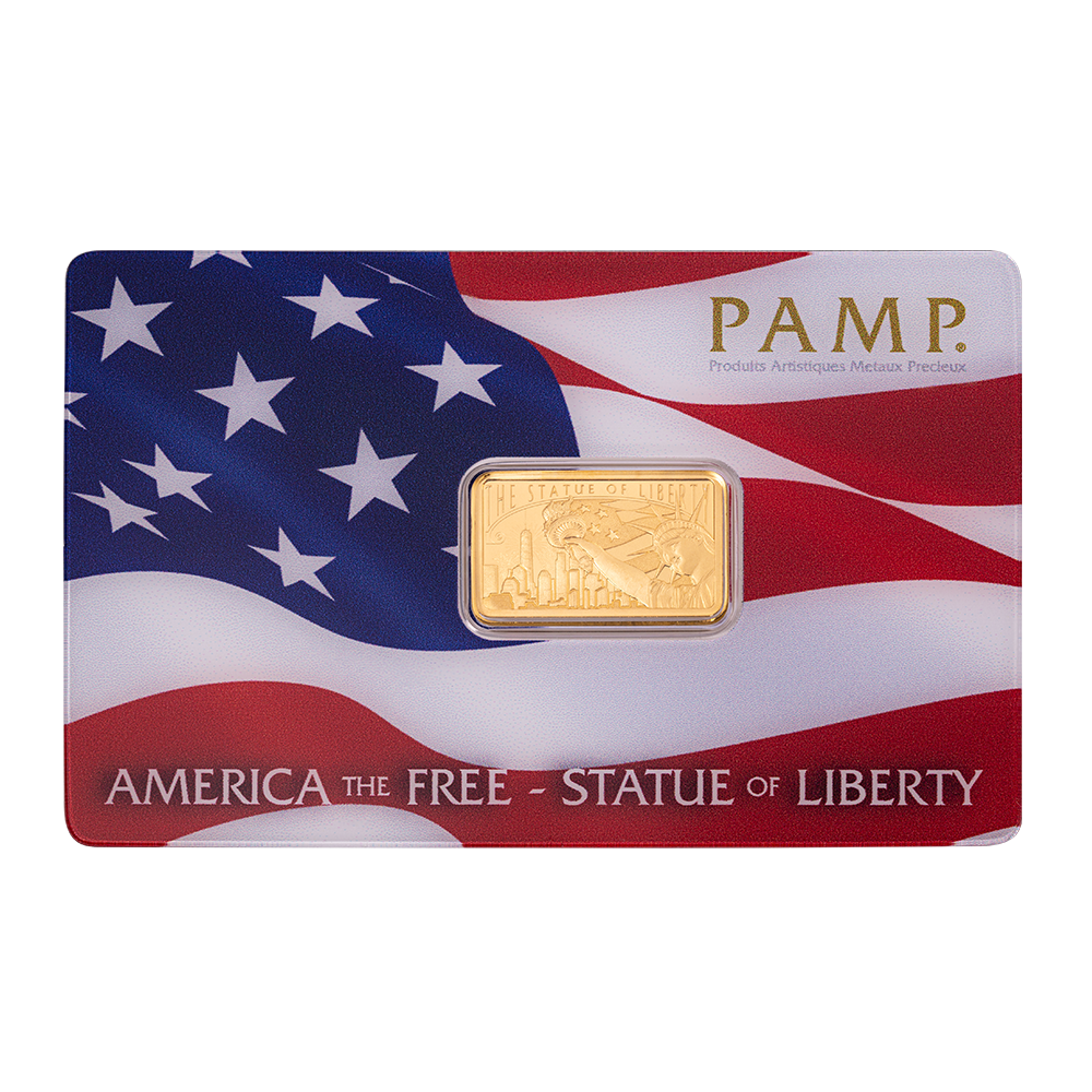 America the Free 5g Pure Bar Gold - Statue of Liberty | PAMP